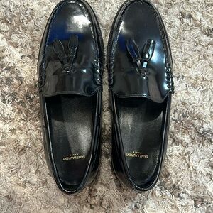 Saint Laurent women’s leather loafers black size 38